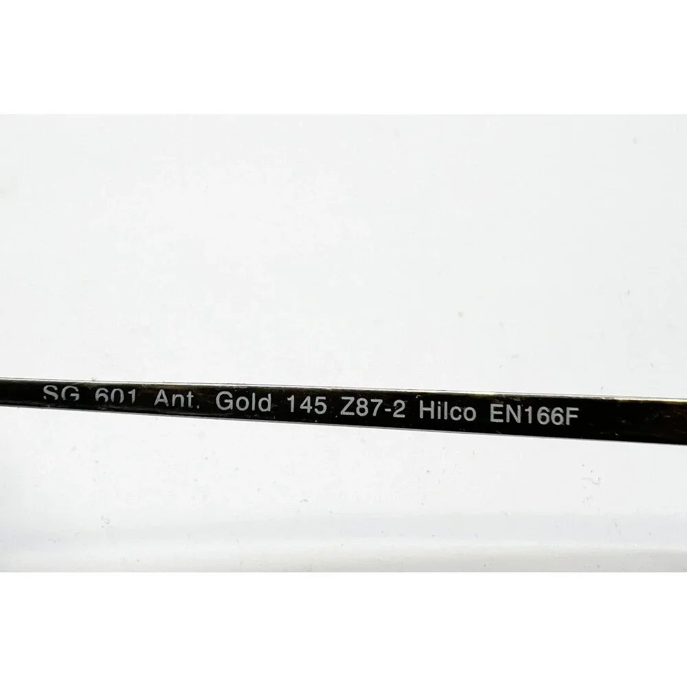 Hilco Eyeglass Frames Mens Gold Aviator Z87-2 Safety SG 601 145 52mm